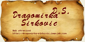 Dragomirka Sirković vizit kartica